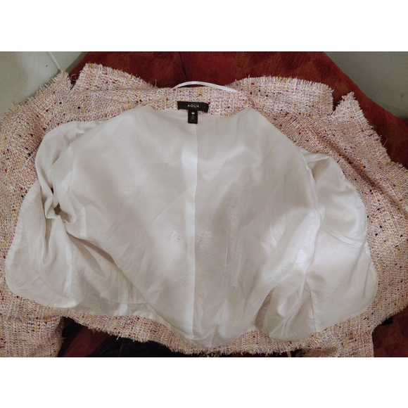 Aqua pink raw hemline jacket. Sz.S - Picture 8 of 14